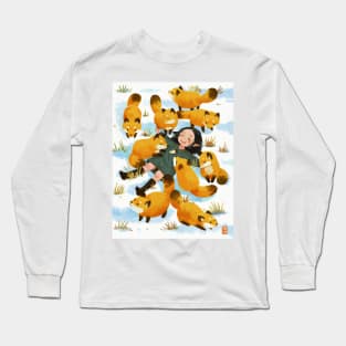 Snuggles with foxes Long Sleeve T-Shirt